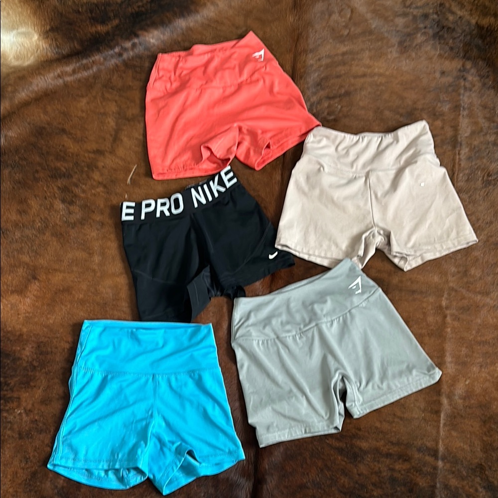 Nike, Gymshark & BuffBunny Women's Shorts Set - Black, Gray, Blue, Coral